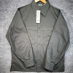Uniqlo Oversized Utility Shirt Mens Medium Gray Casual Relaxed Workwear NWT